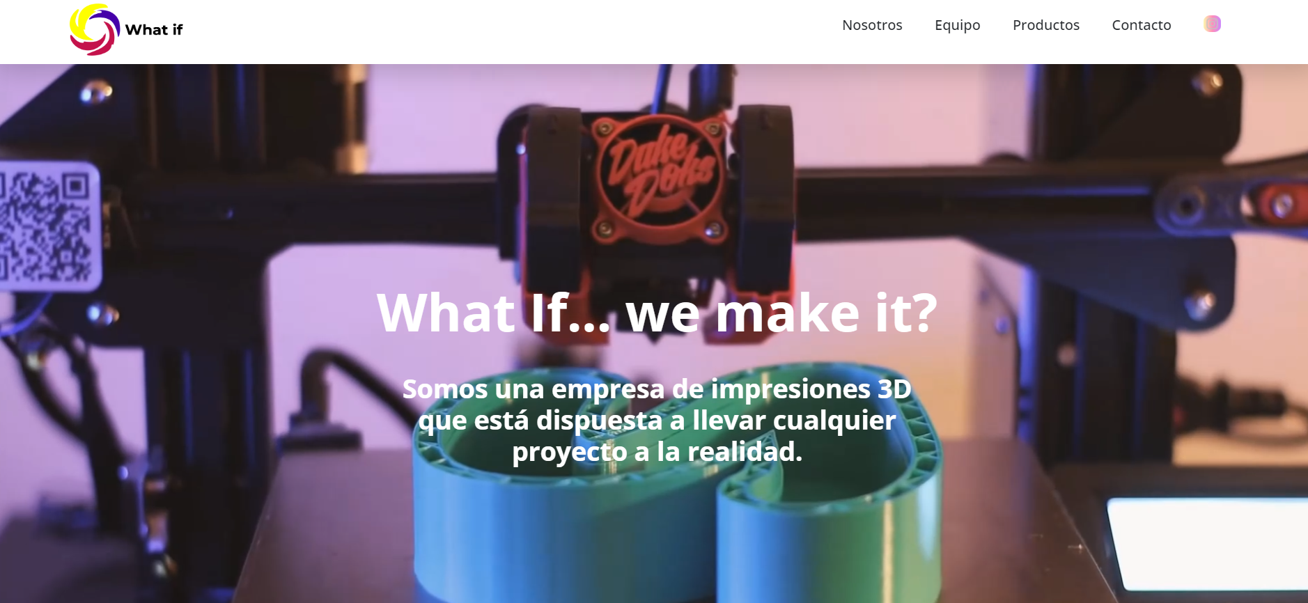 Imagen de página web que vende productos 3D